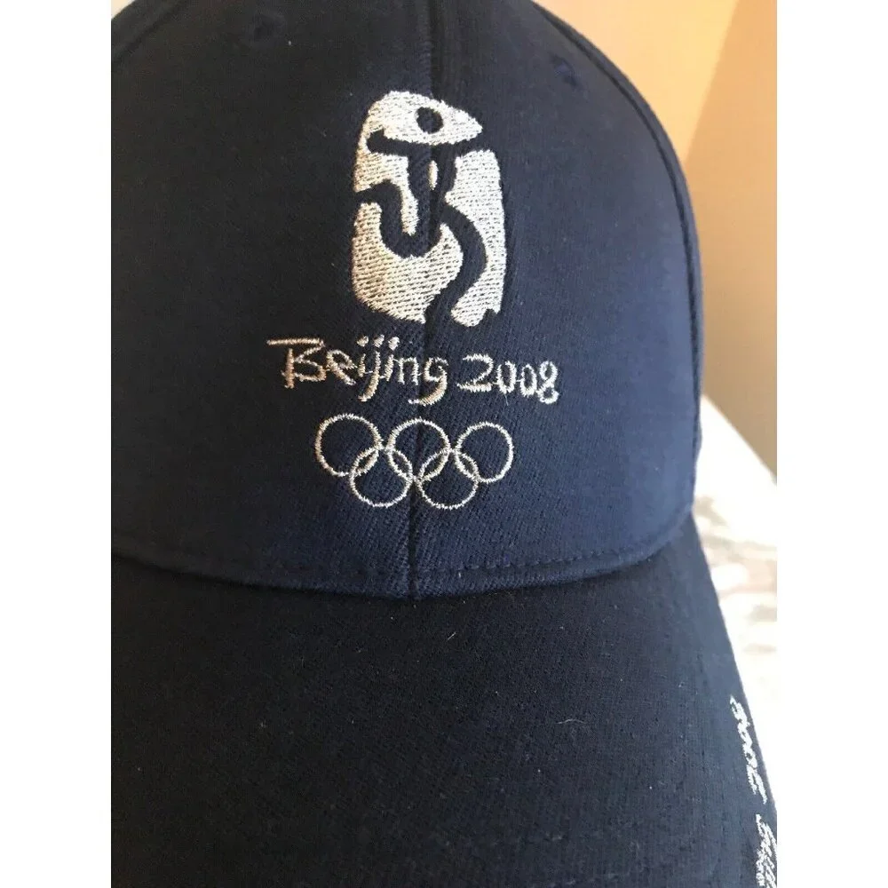 Beijing 2008 Olympics Navy Blue Cap With Embroidered Logo & Silver Details Adjus
